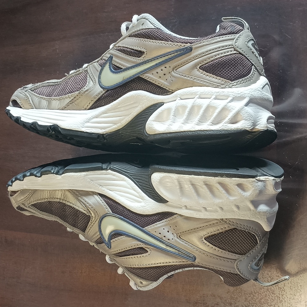 Nike Brown and Blue Sneakers with Chunky Design